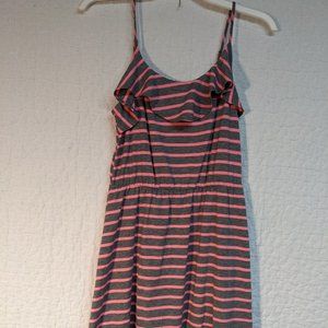 Gray and Pink Striped Sundress